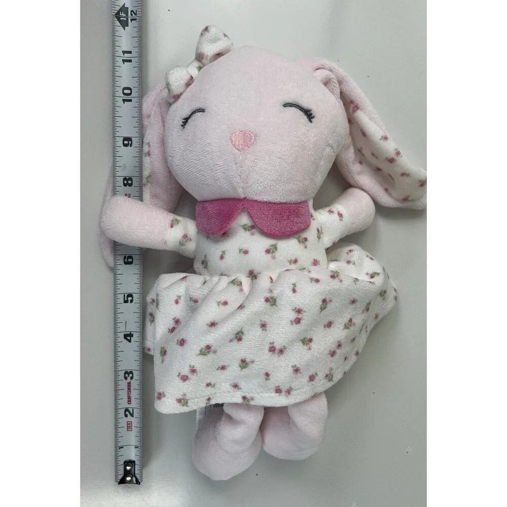 Chickpea Plush Bunny Rabbit White Pink Floral Flowers 11” Stuffed Animal Lovey